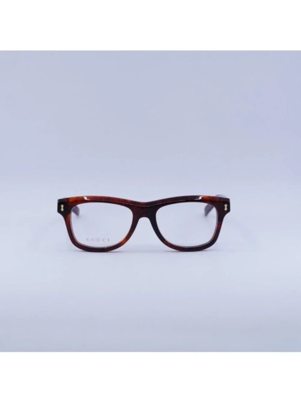 Gucci GG1526O 003 Eyeglasses Shiny Reddish Havana 52mm Square Frame